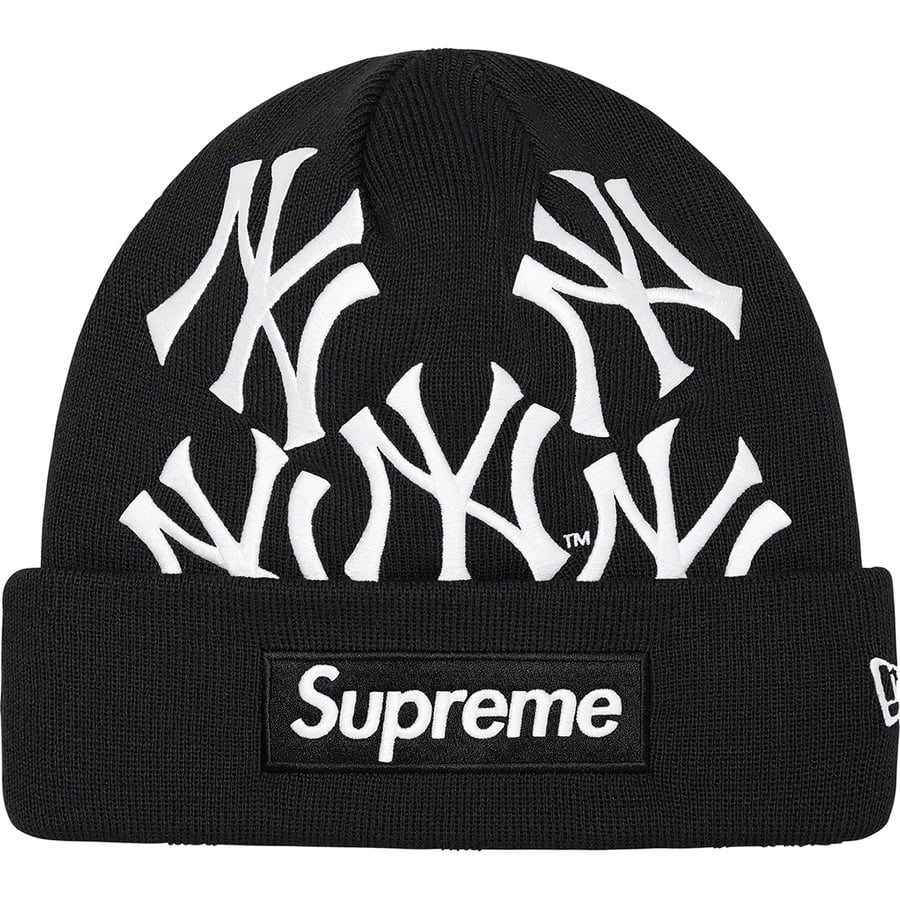 Details on Supreme New York Yankees™ New Era Box Logo Beanie Black from fall winter
                                                    2021 (Price is $68)