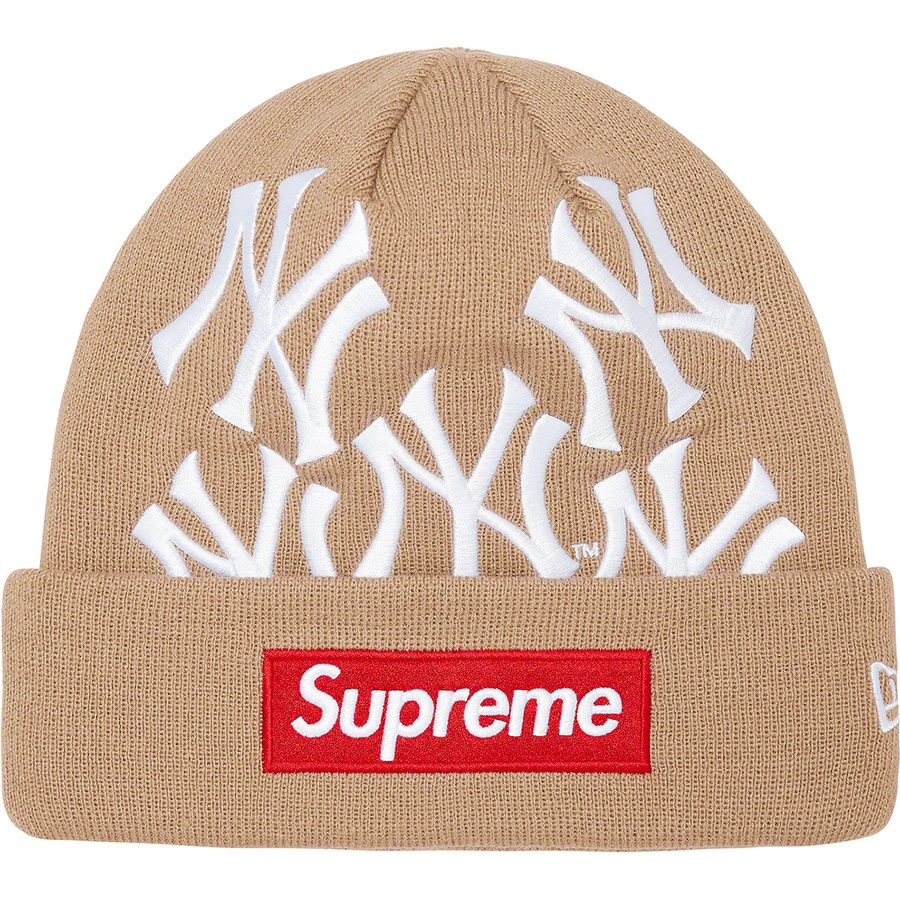Details on Supreme New York Yankees™ New Era Box Logo Beanie Tan from fall winter
                                                    2021 (Price is $68)