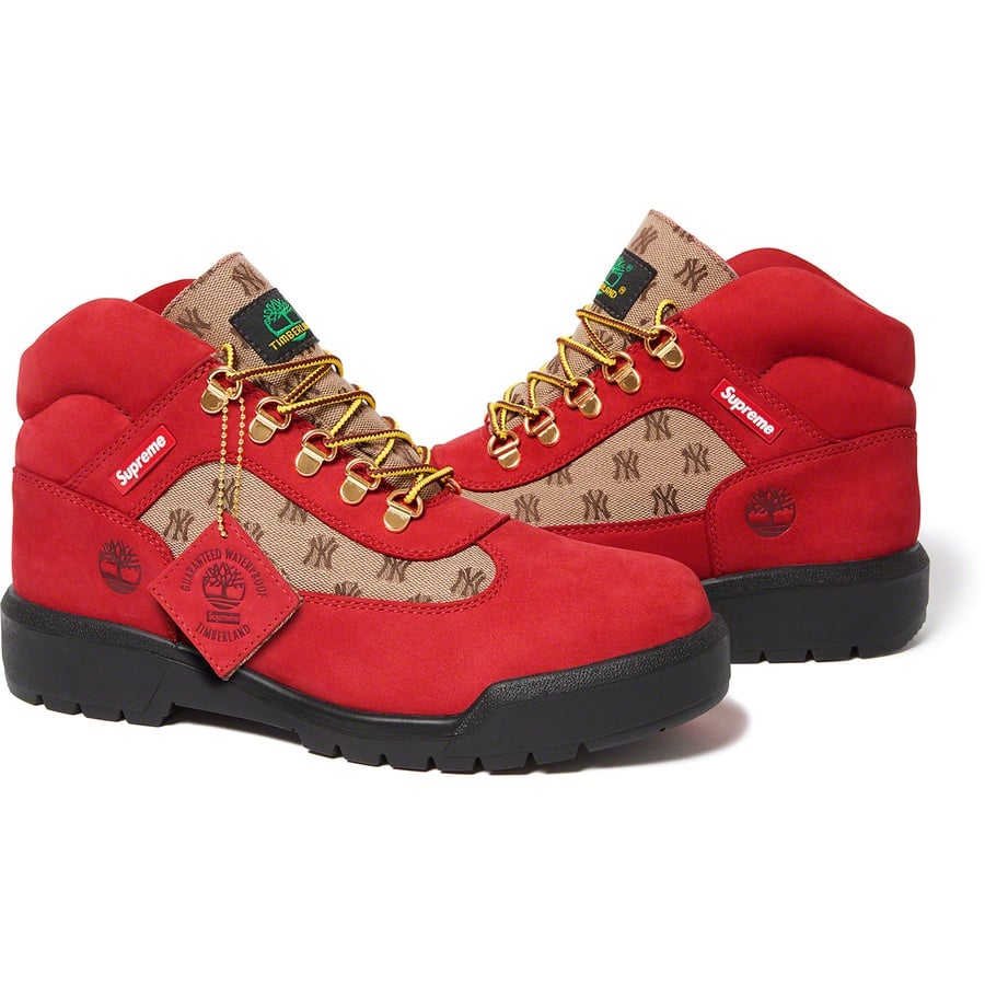 Details on Supreme Timberland New York Yankees™ Field Boot Red from fall winter
                                                    2021 (Price is $248)