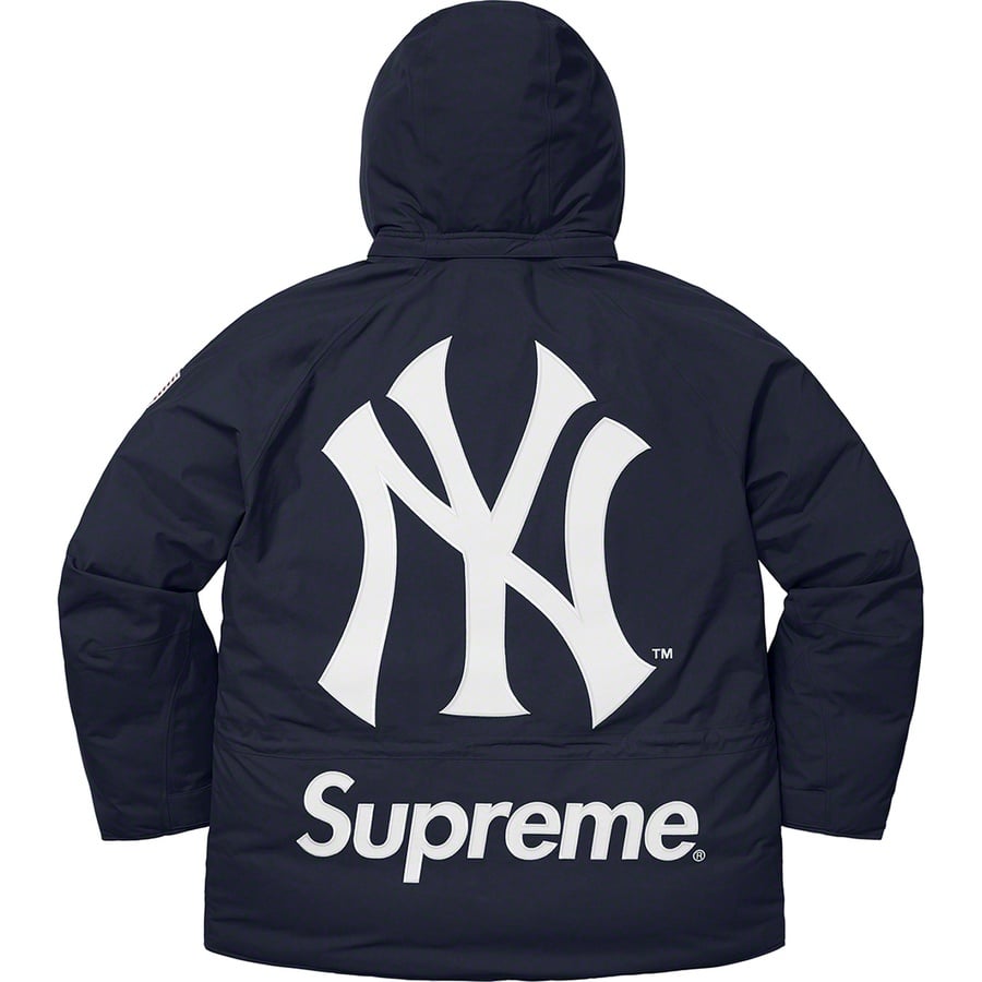 Details on Supreme New York Yankees™ GORE-TEX 700-Fill Down Jacket Navy from fall winter
                                                    2021 (Price is $668)