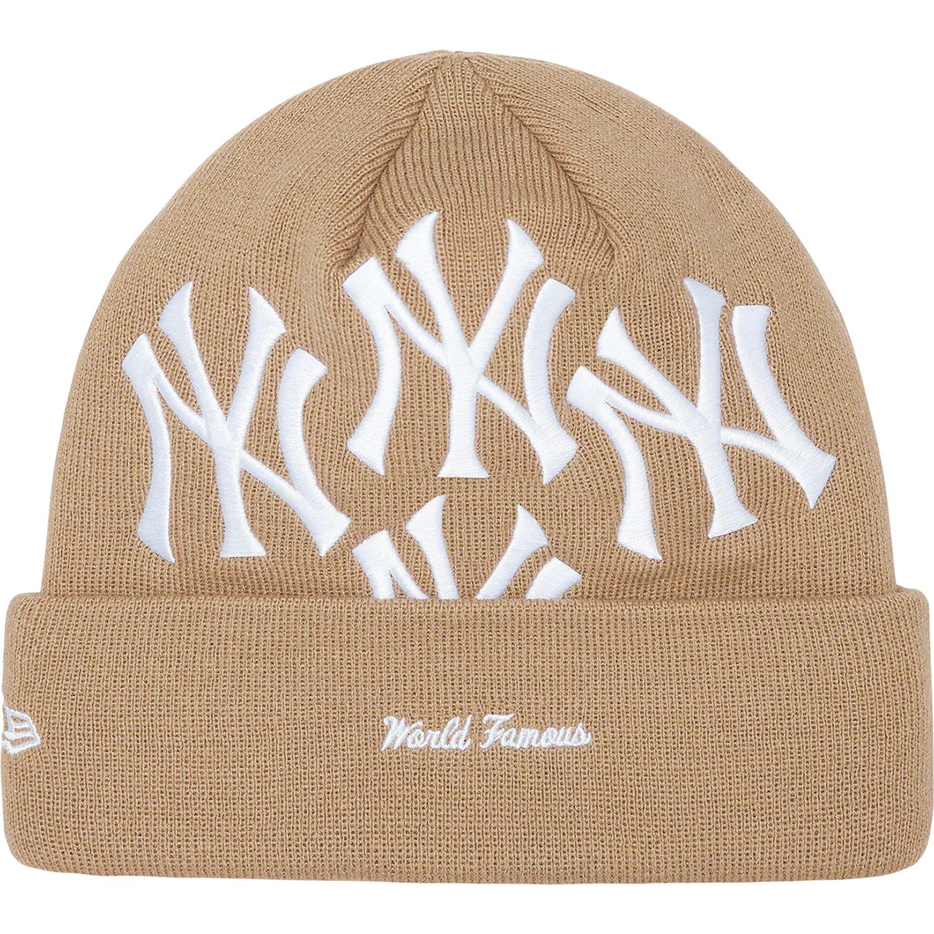 Supreme New York Yankees New Era Box Logo Beanie Tan – Rundown LA