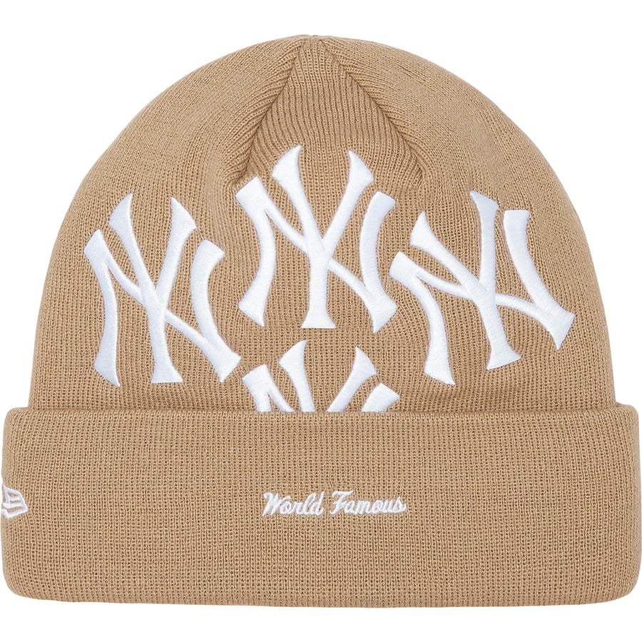 Details on Supreme New York Yankees™ New Era Box Logo Beanie Tan from fall winter
                                                    2021 (Price is $68)