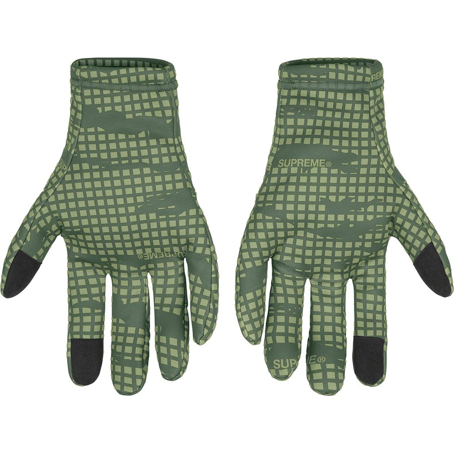 Details on WINDSTOPPER Gloves Olive Grid Camo from fall winter
                                                    2021 (Price is $58)