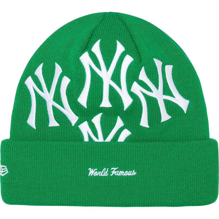 Details on Supreme New York Yankees™ New Era Box Logo Beanie Green from fall winter
                                                    2021 (Price is $68)