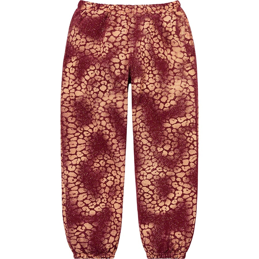 Details on Bleached Leopard Sweatpant Cardinal from fall winter 2021 (Price is $188)