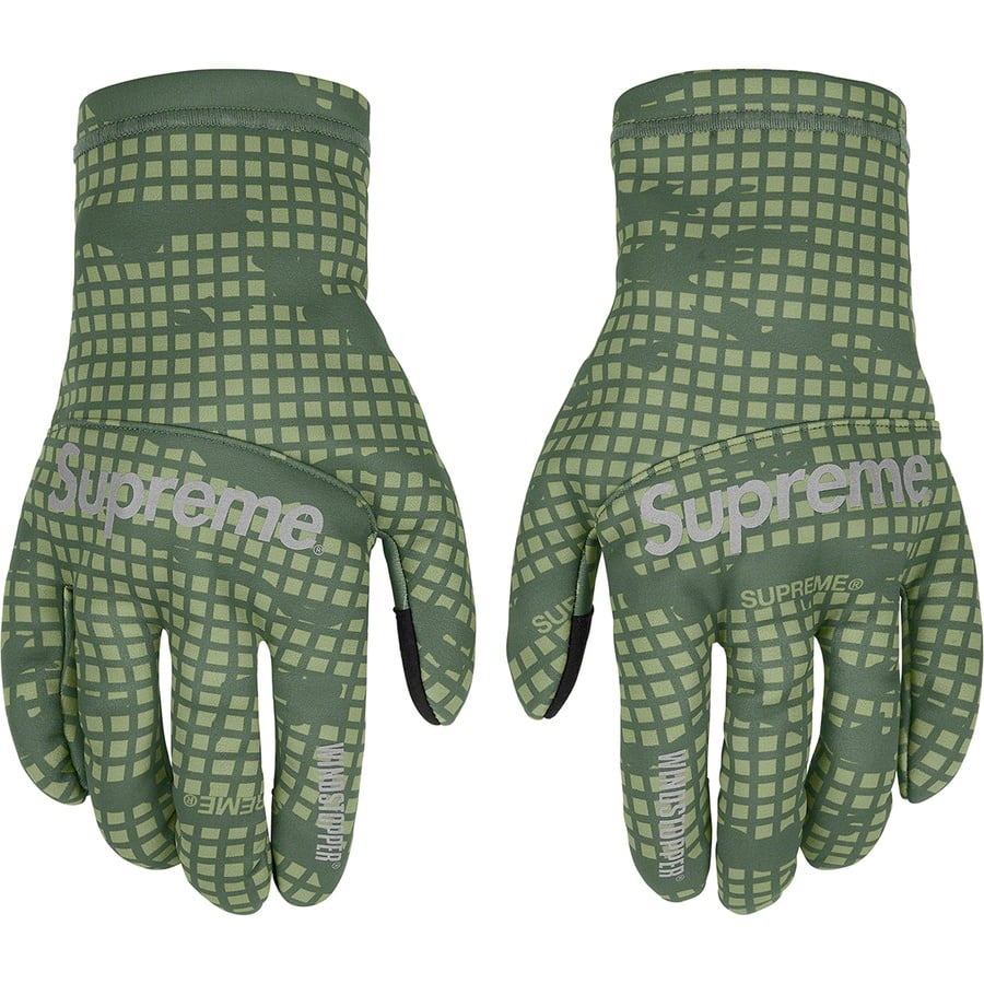 Details on WINDSTOPPER Gloves Olive Grid Camo from fall winter
                                                    2021 (Price is $58)