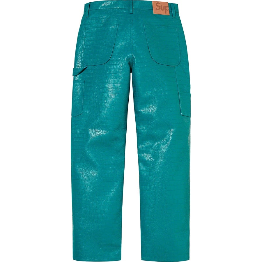 Details on Faux Croc Painter Pant Teal from spring summer 2022 (Price is $198)