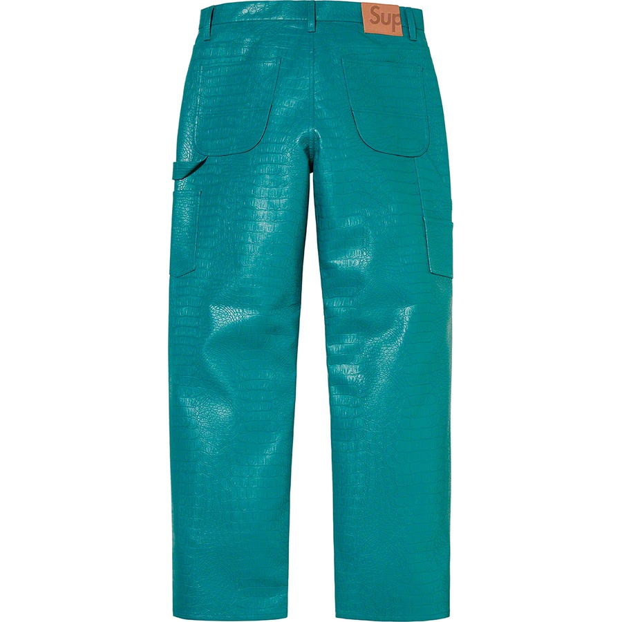 Details on Faux Croc Painter Pant Teal from spring summer
                                                    2022 (Price is $198)