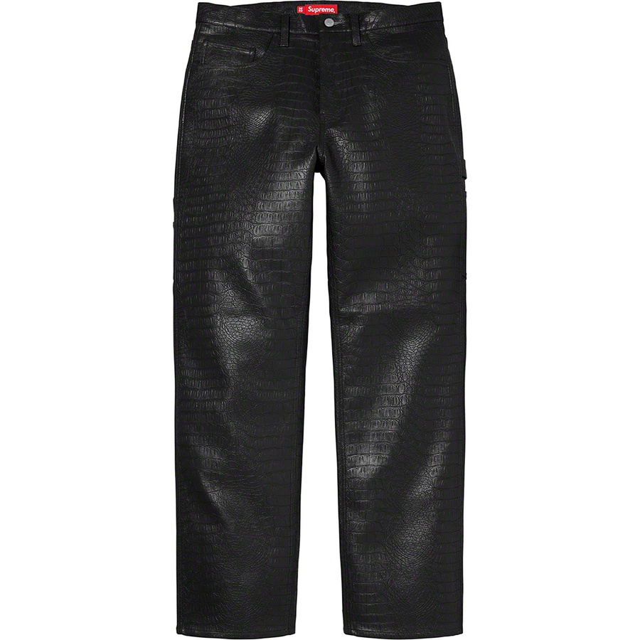 Supreme Faux Croc Painter Pant (SS22) - Black - $198