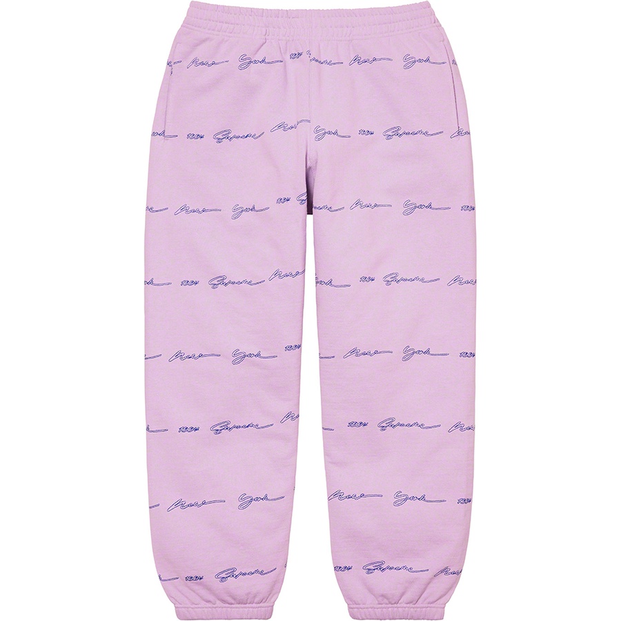 Supreme Script Stripe Sweatpant (SS22) - Pale Purple - $158