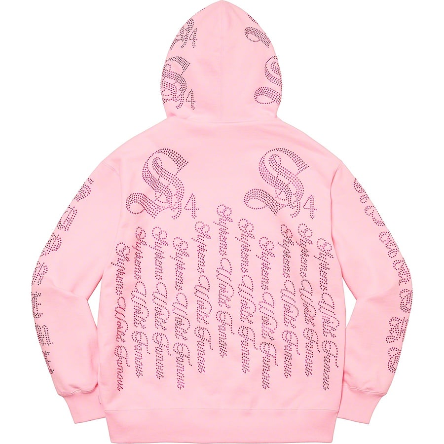 Details on Rhinestone Zip Up Hooded Sweatshirt Light Pink from spring summer 2022 (Price is $178)