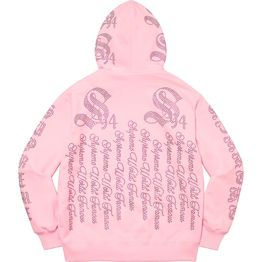 Details on Rhinestone Zip Up Hooded Sweatshirt Light Pink from spring summer
                                                    2022 (Price is $178)