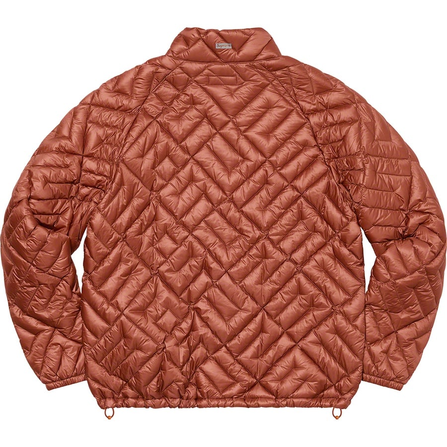 Details on Spellout Quilted Lightweight Down Jacket Rust from spring summer 2022 (Price is $248)