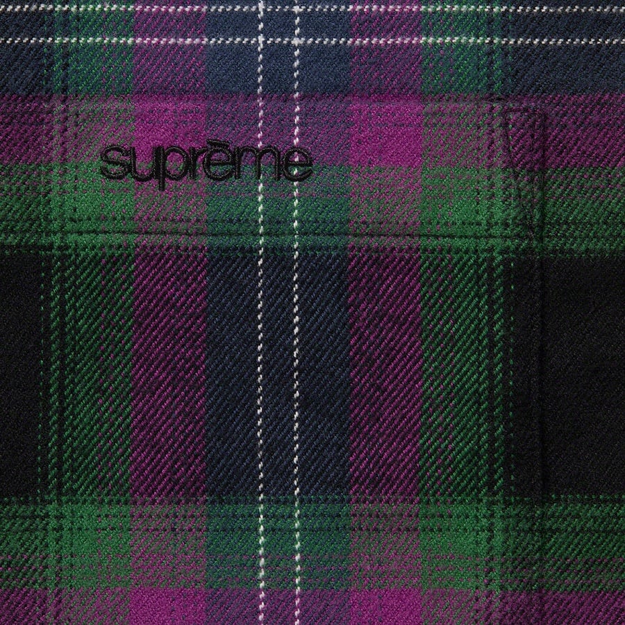 Details on Brushed Plaid Flannel Shirt Black from spring summer
                                                    2022 (Price is $138)