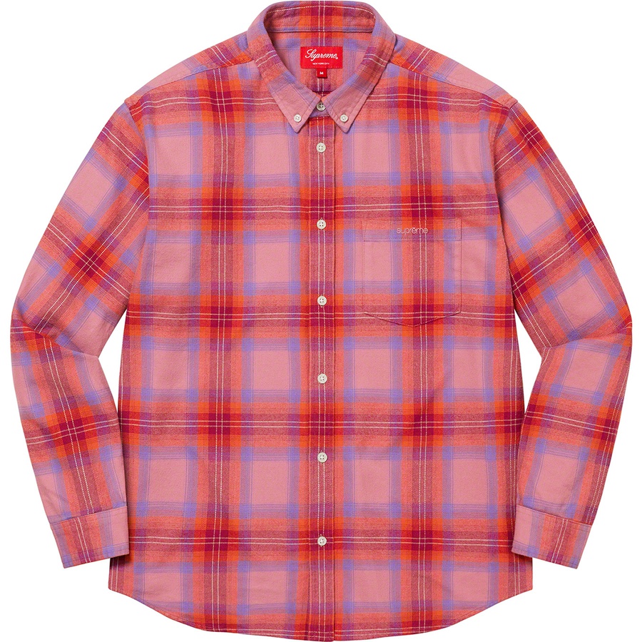 Details on Brushed Plaid Flannel Shirt Pink from spring summer 2022 (Price is $138)