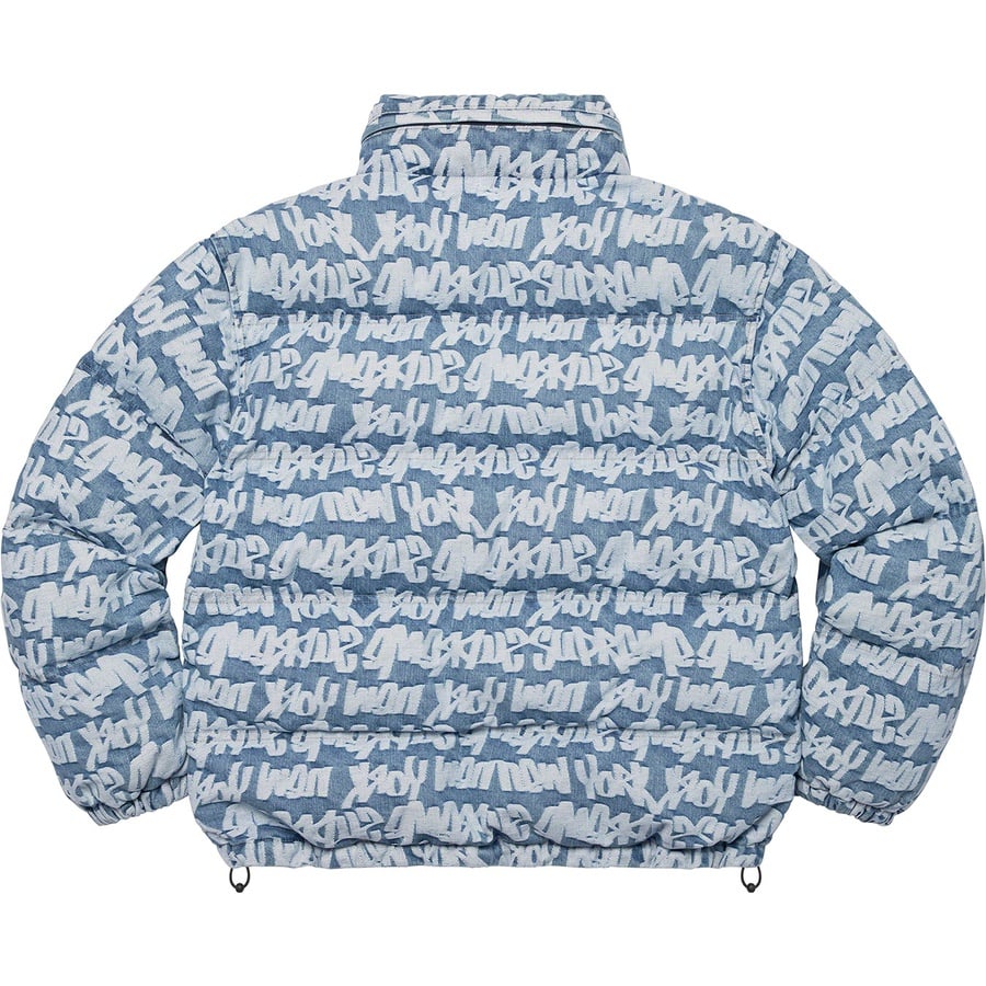 Details on Fat Tip Jacquard Denim Puffer Jacket Blue from spring summer
                                                    2022 (Price is $348)