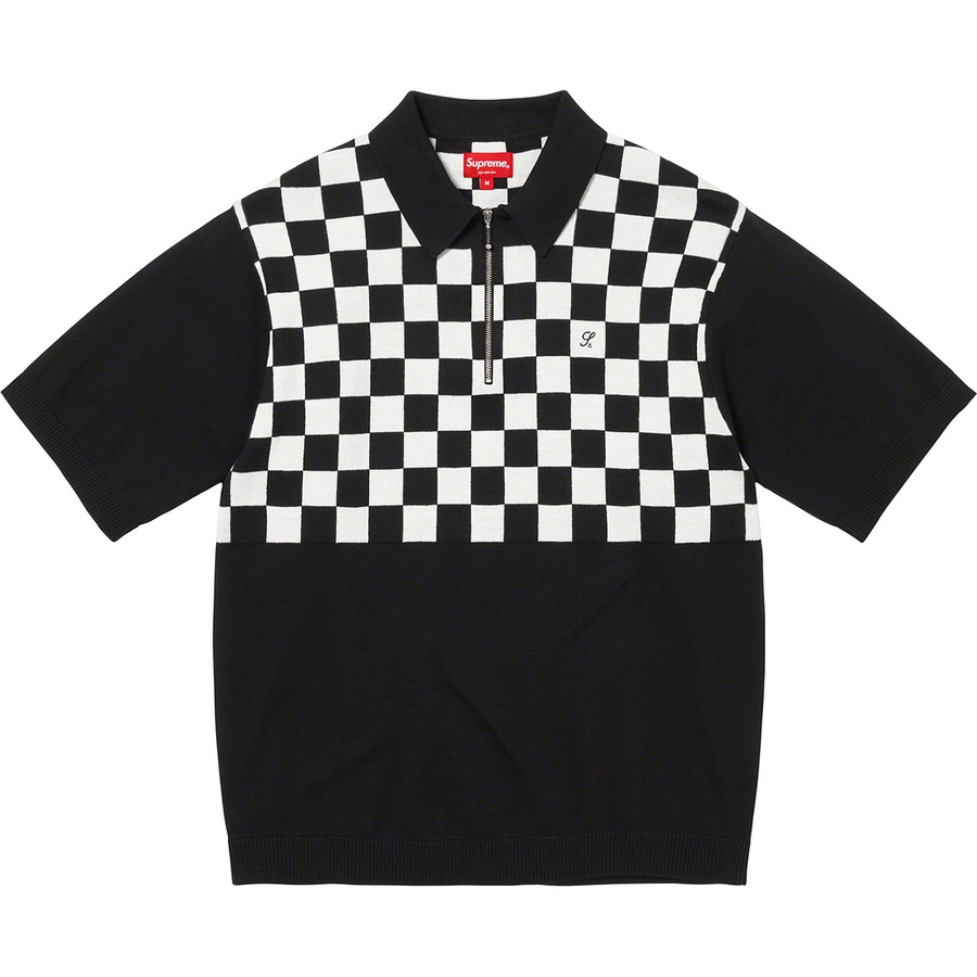 Details on Checkerboard Zip Polo Black from spring summer 2022 (Price is $118)