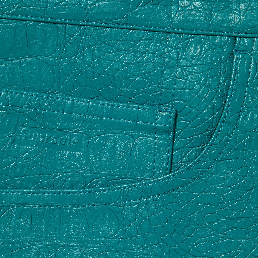 Details on Faux Croc Painter Pant Teal from spring summer
                                                    2022 (Price is $198)