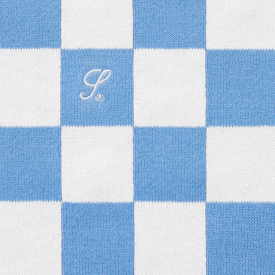 Details on Checkerboard Zip Polo White from spring summer 2022 (Price is $118)