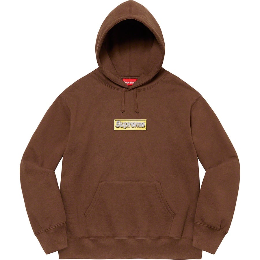 Details on Bling Box Logo Hooded Sweatshirt Dark Brown from spring summer 2022 (Price is $158)