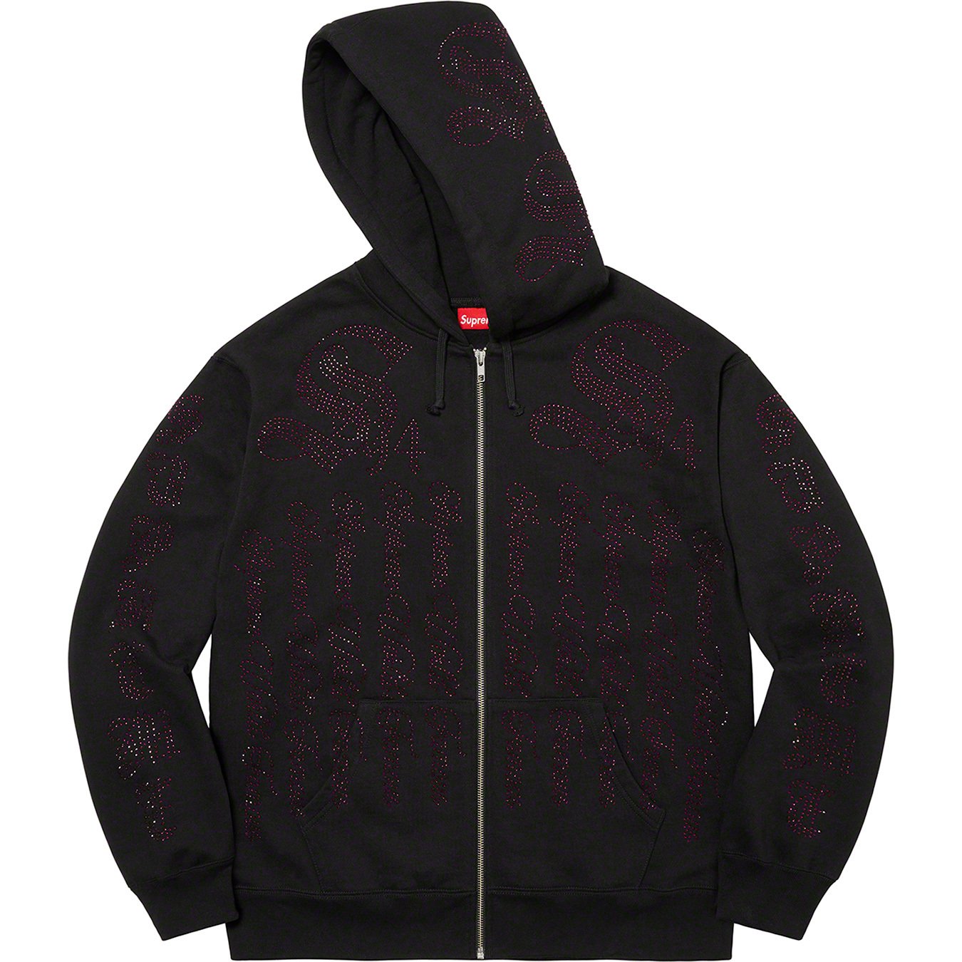 Rhinestone Zip Up Hooded Sweatshirt - spring summer 2022 - Supreme