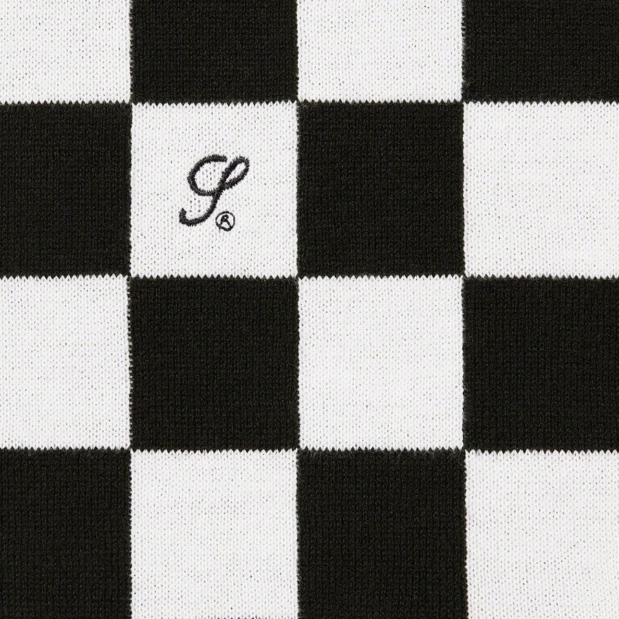 Details on Checkerboard Zip Polo Black from spring summer
                                                    2022 (Price is $118)