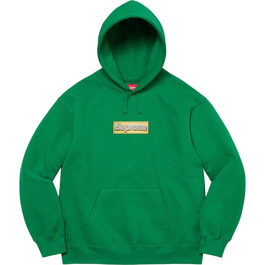 Details on Bling Box Logo Hooded Sweatshirt Green from spring summer 2022 (Price is $158)