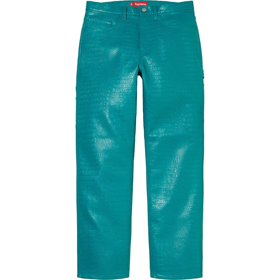 Details on Faux Croc Painter Pant Teal from spring summer
                                                    2022 (Price is $198)