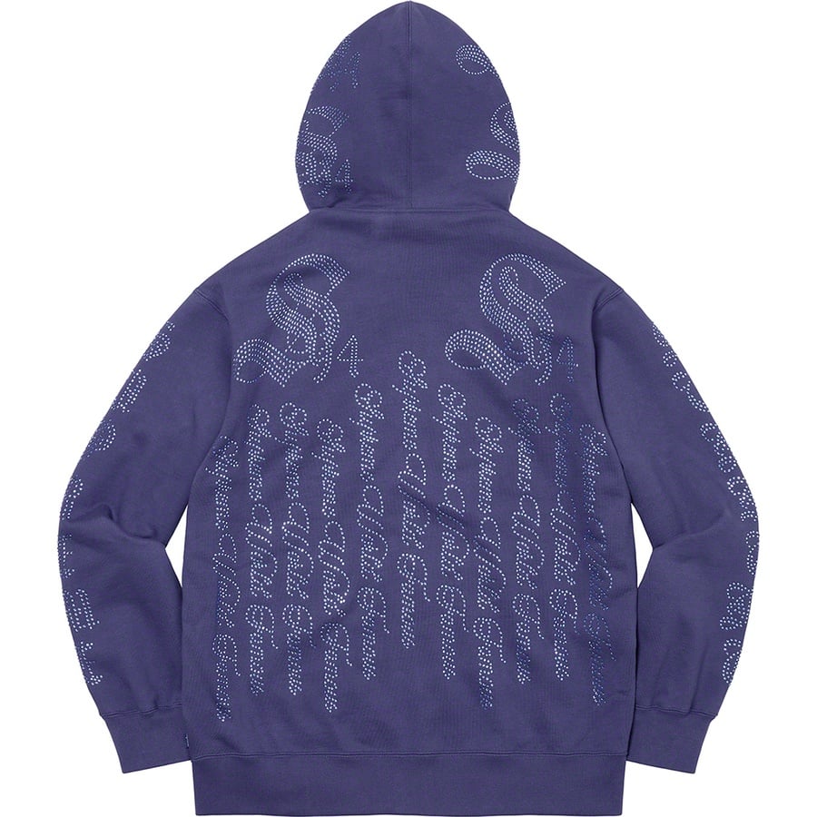 Details on Rhinestone Zip Up Hooded Sweatshirt Washed Navy from spring summer
                                                    2022 (Price is $178)