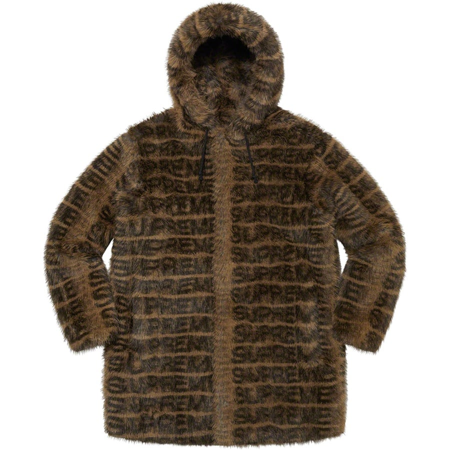 Details on Faux Fur Hooded Coat Brown from spring summer 2022 (Price is $498)