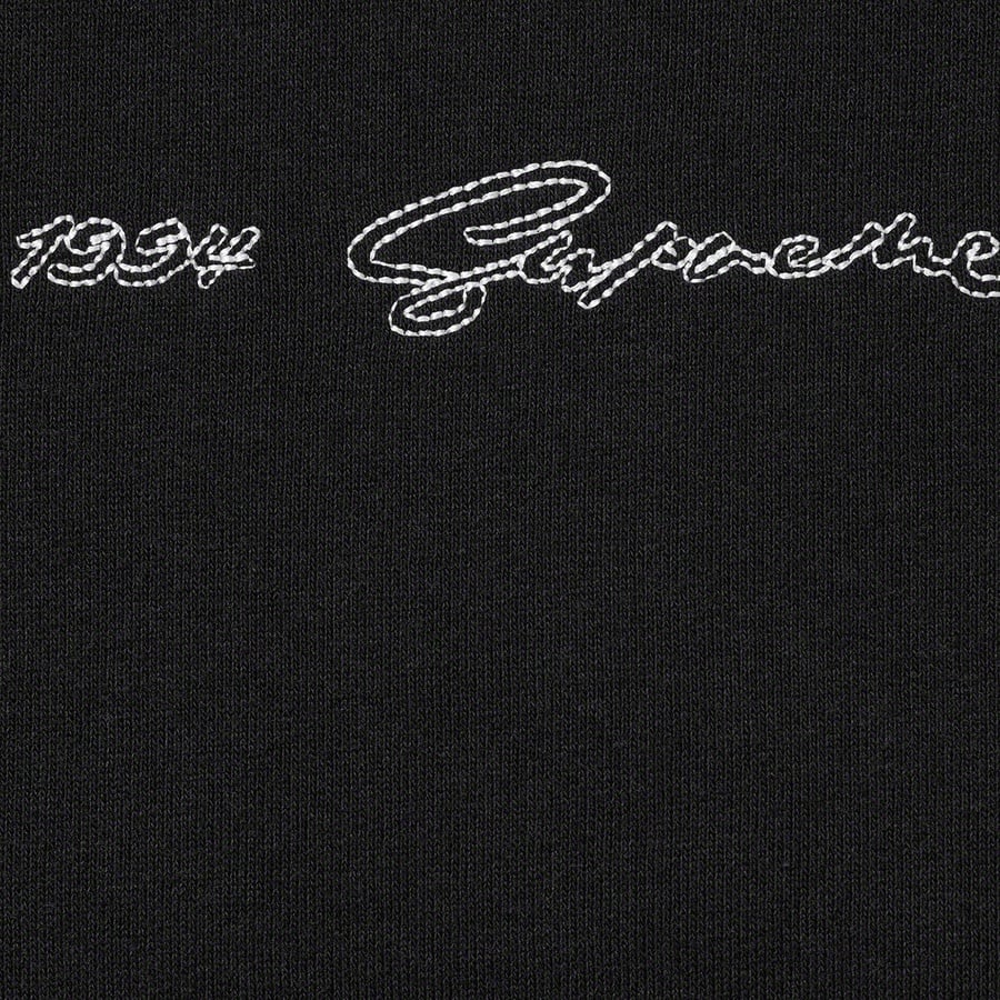 Supreme Script Stripe Hooded Sweatshirt (SS22) - Black - $168