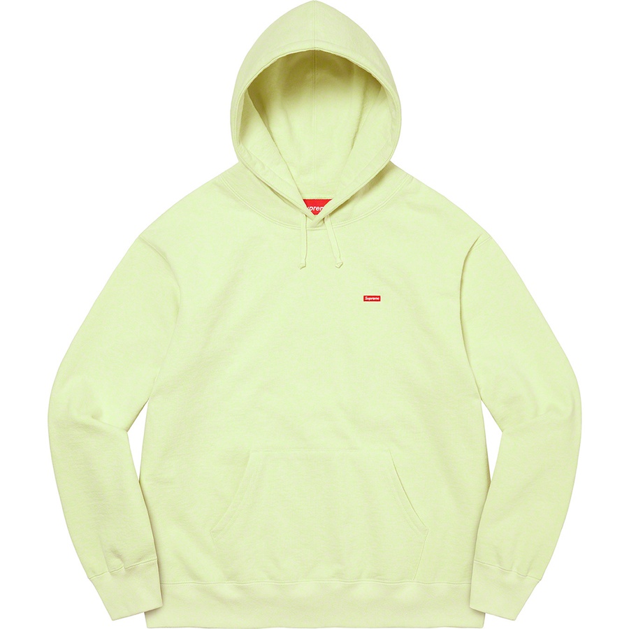 Details on Small Box Hooded Sweatshirt Pale Green from spring summer 2022 (Price is $148)