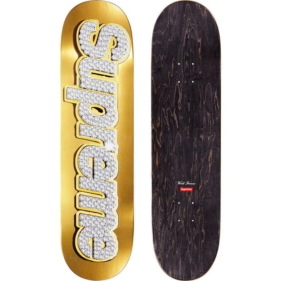 Details on Bling Box Logo Skateboard Gold - 8.375" x 32.125" from spring summer 2022 (Price is $58)