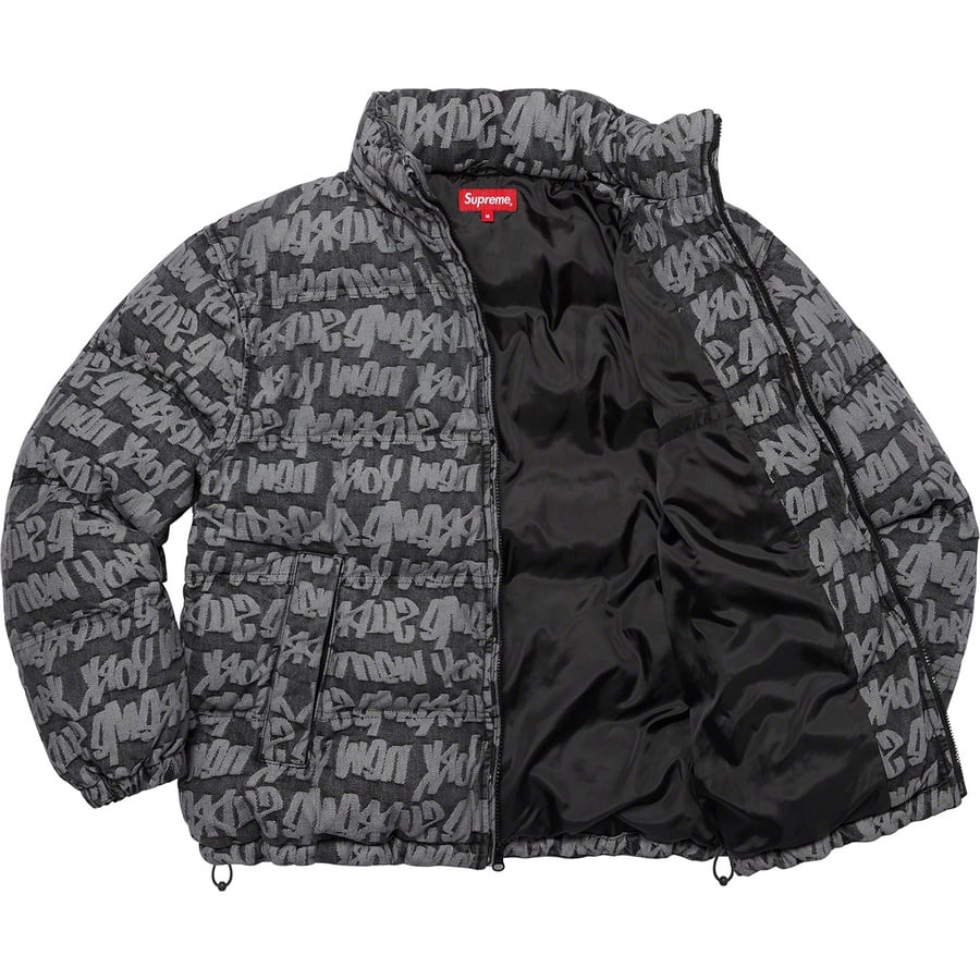 Details on Fat Tip Jacquard Denim Puffer Jacket Black from spring summer
                                                    2022 (Price is $348)