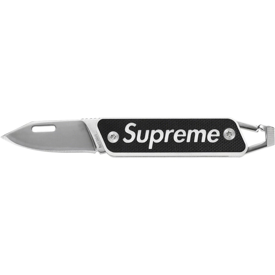 Details on Supreme TRUE Modern Keychain Knife Black from spring summer 2022 (Price is $28)