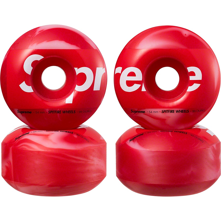 Details on Supreme Spitfire Shop Wheels (Set of 4) Swirl 54mm from spring summer 2022 (Price is $36)