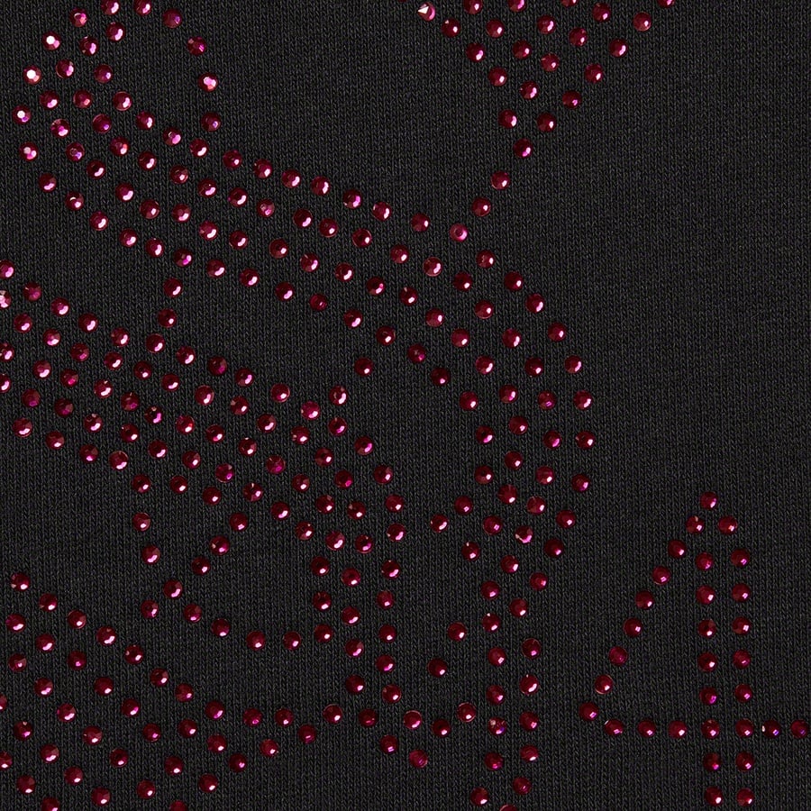 Details on Rhinestone Zip Up Hooded Sweatshirt Black from spring summer 2022 (Price is $178)