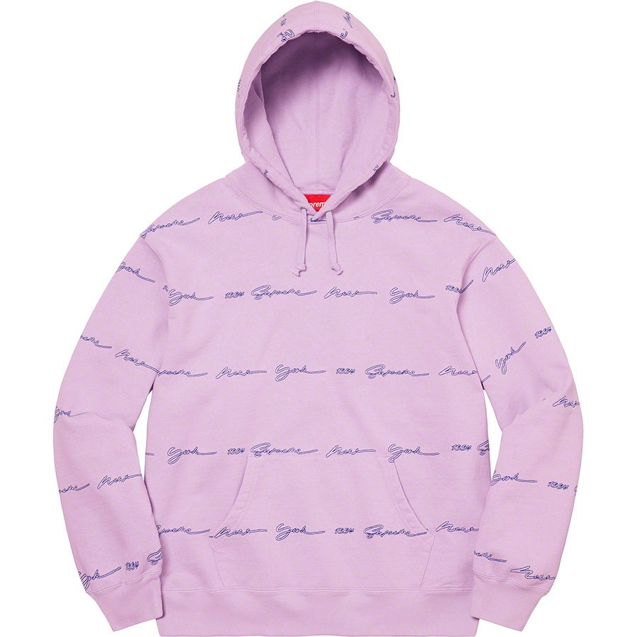 Details on Script Stripe Hooded Sweatshirt Pale Purple from spring summer 2022 (Price is $168)