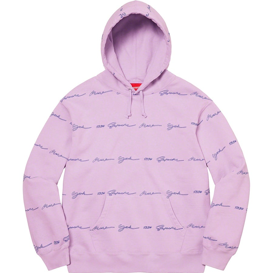 Details on Script Stripe Hooded Sweatshirt Pale Purple from spring summer
                                                    2022 (Price is $168)