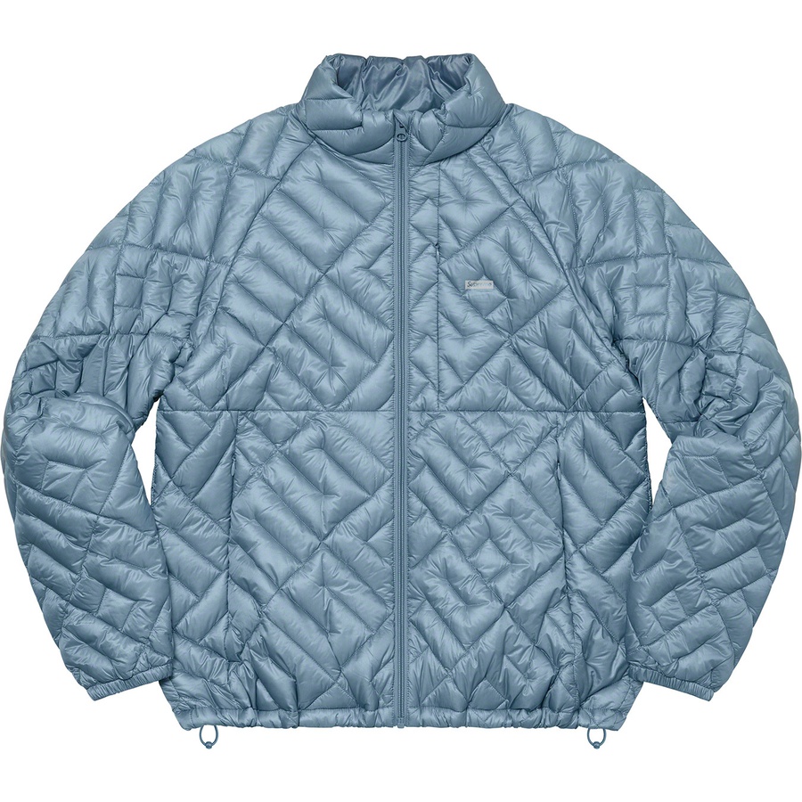 Details on Spellout Quilted Lightweight Down Jacket Slate from spring summer
                                                    2022 (Price is $248)