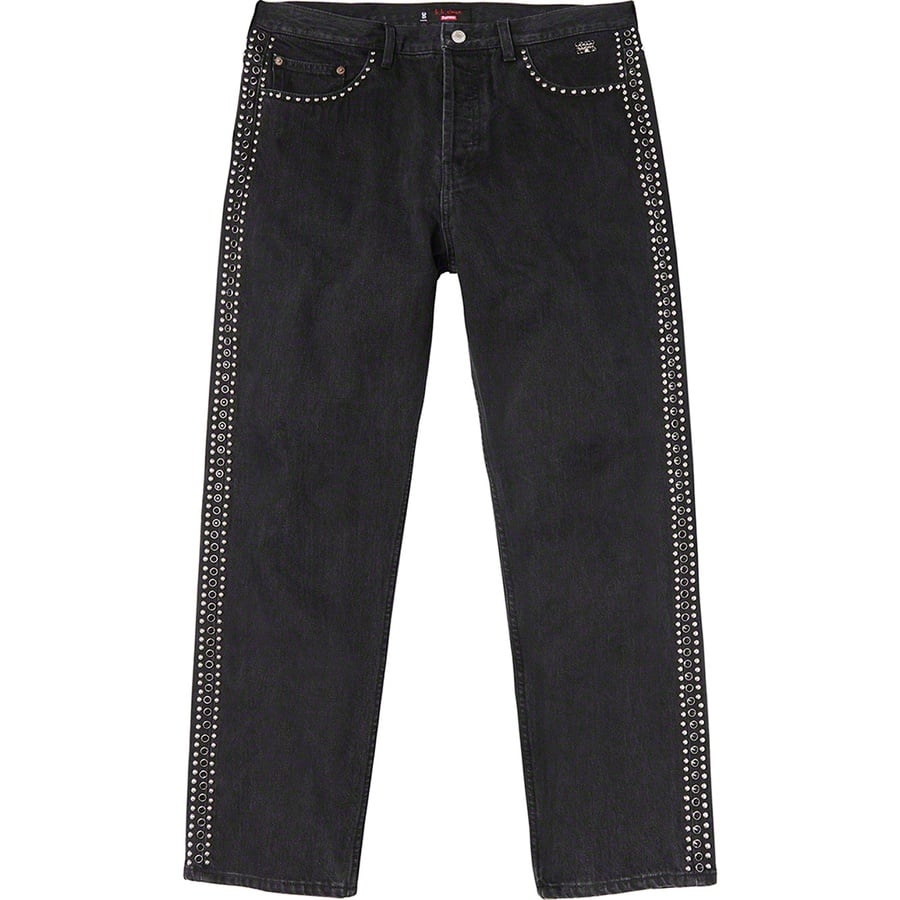 Details on Supreme B.B.Simon Studded Regular Jean Black from spring summer
                                                    2022 (Price is $398)