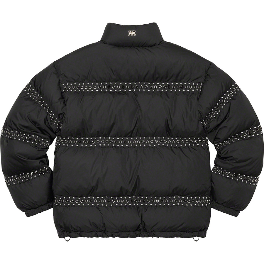 Details on Supreme B.B. Simon Studded Puffer Jacket Black from spring summer 2022 (Price is $698)