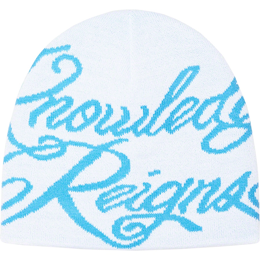 Details on Knowledge Reigns Beanie White from spring summer 2022 (Price is $40)
