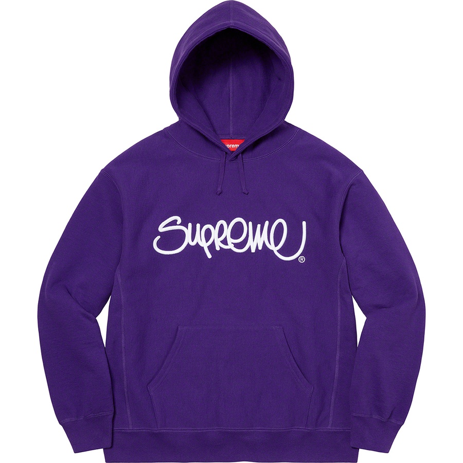 Details on Raised Handstyle Hooded Sweatshirt Purple from spring summer
                                                    2022 (Price is $158)