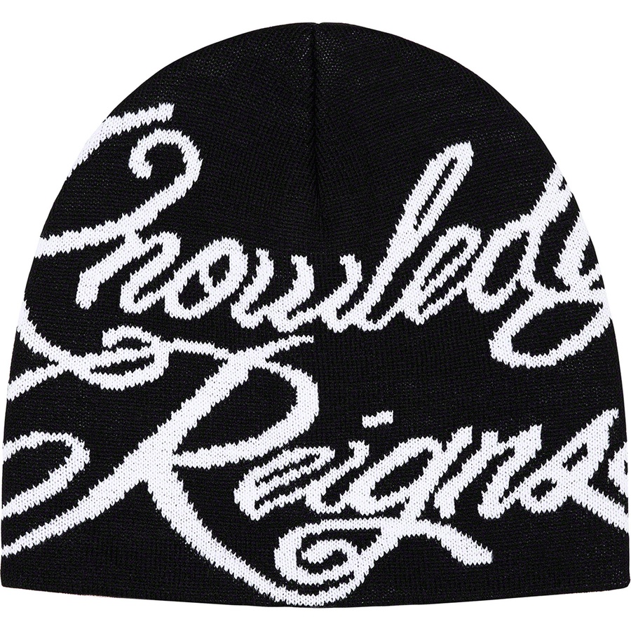 Details on Knowledge Reigns Beanie Black from spring summer
                                                    2022 (Price is $40)