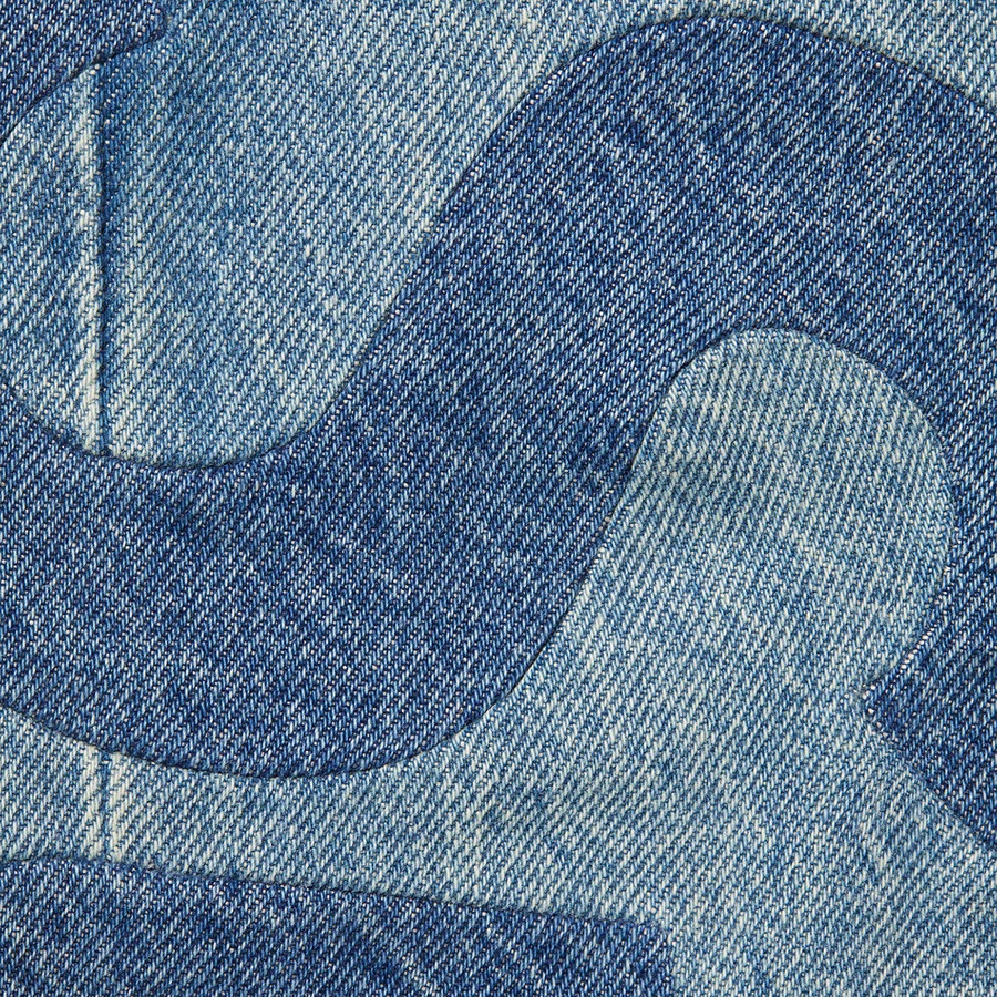 Supreme Inset Logo Jean (SS22) - Washed Blue - $198