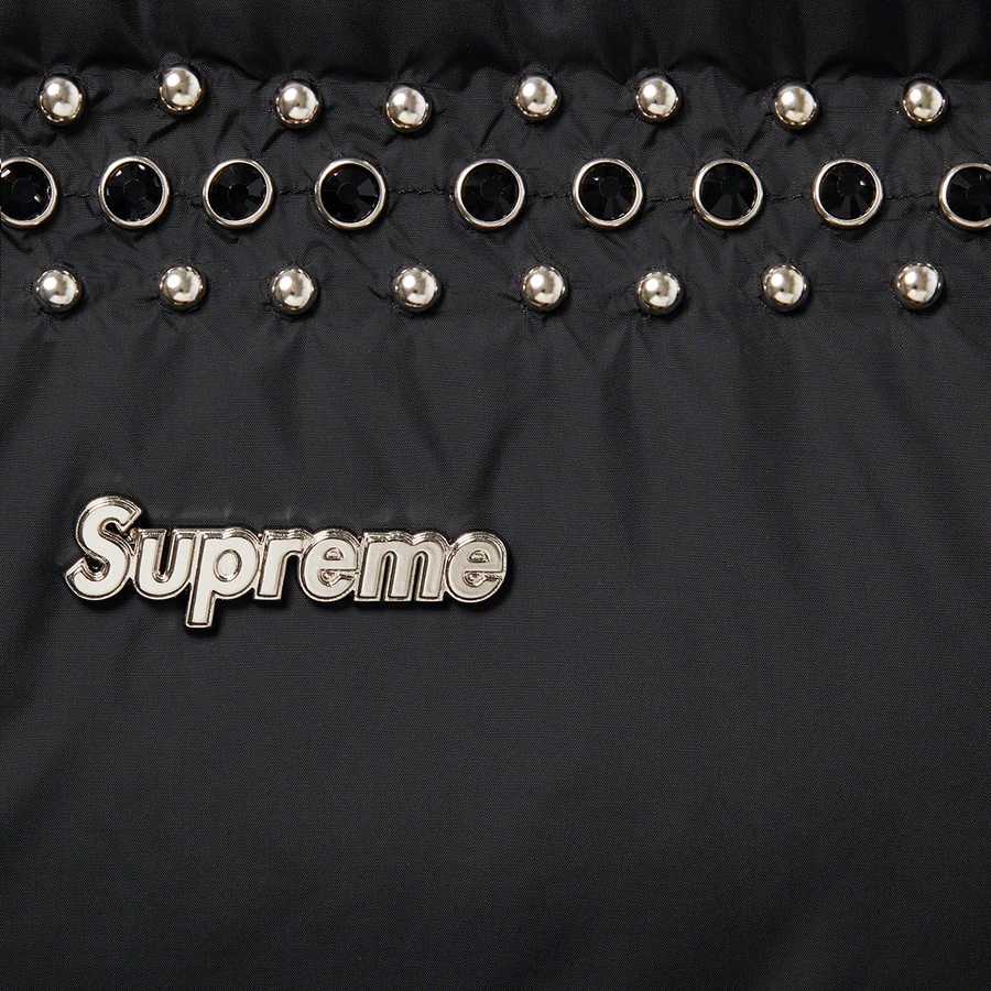 Details on Supreme B.B. Simon Studded Puffer Jacket Black from spring summer
                                                    2022 (Price is $698)