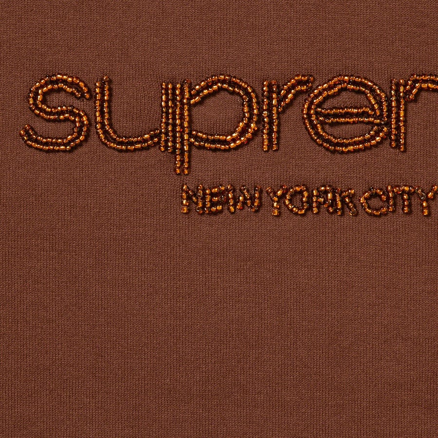 Details on Beaded Logo S S Top Brown from spring summer 2022 (Price is $88)
