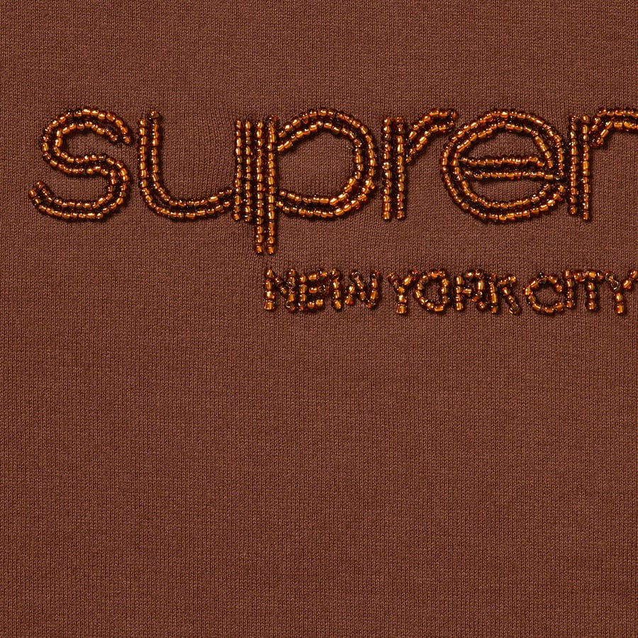 Details on Beaded Logo S S Top Brown from spring summer
                                                    2022 (Price is $88)