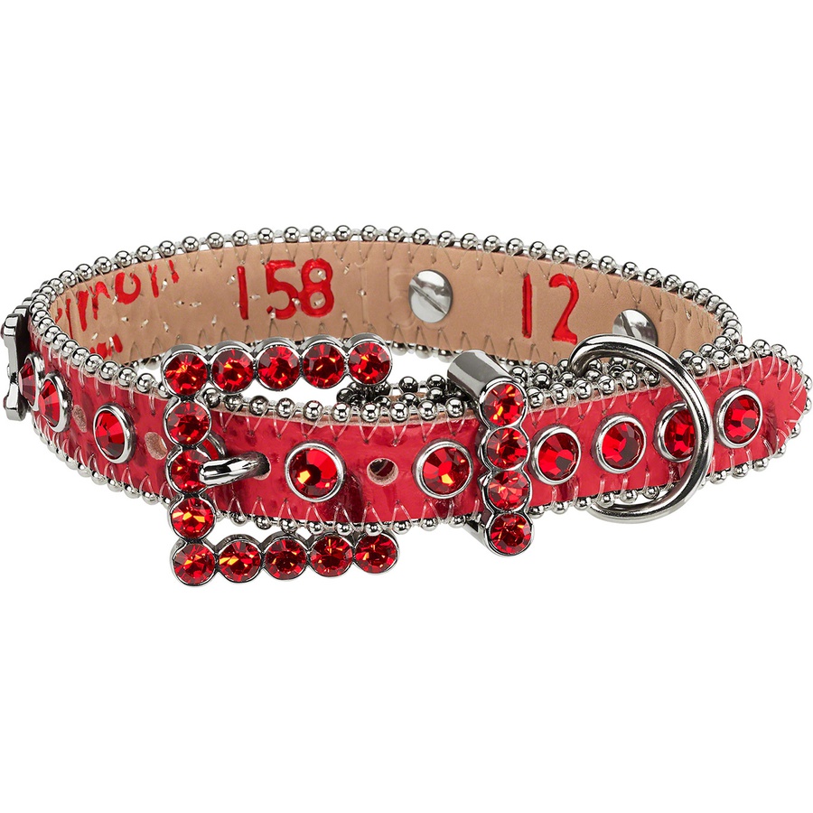 Details on Supreme B.B. Simon Studded Dog Collar Red from spring summer 2022 (Price is $110)